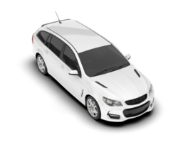 White modern car isolated on transparent background. 3d rendering - illustration png