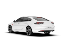 White modern car isolated on transparent background. 3d rendering - illustration png