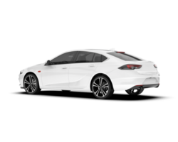 White modern car isolated on transparent background. 3d rendering - illustration png