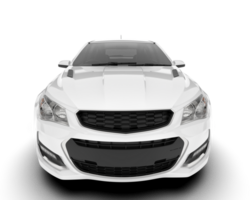 White modern car isolated on transparent background. 3d rendering - illustration png