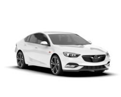 White modern car isolated on transparent background. 3d rendering - illustration png