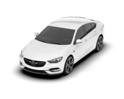 White modern car isolated on transparent background. 3d rendering - illustration png