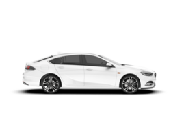 White modern car isolated on transparent background. 3d rendering - illustration png