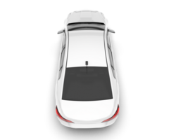 White modern car isolated on transparent background. 3d rendering - illustration png