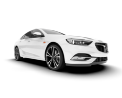 White modern car isolated on transparent background. 3d rendering - illustration png