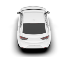 White modern car isolated on transparent background. 3d rendering - illustration png