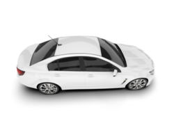 White modern car isolated on transparent background. 3d rendering - illustration png