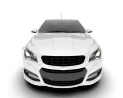 White modern car isolated on transparent background. 3d rendering - illustration png