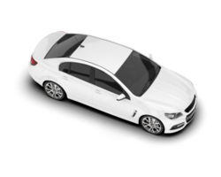 White modern car isolated on transparent background. 3d rendering - illustration png