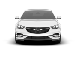 White modern car isolated on transparent background. 3d rendering - illustration png