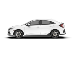 White modern car isolated on transparent background. 3d rendering - illustration png