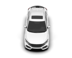 White modern car isolated on transparent background. 3d rendering - illustration png