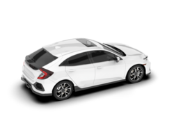 White modern car isolated on transparent background. 3d rendering - illustration png