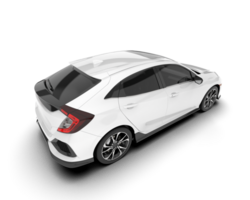 White modern car isolated on transparent background. 3d rendering - illustration png