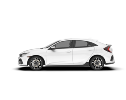 White modern car isolated on transparent background. 3d rendering - illustration png