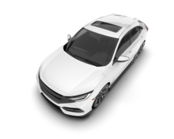 White modern car isolated on transparent background. 3d rendering - illustration png