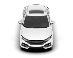 White modern car isolated on transparent background. 3d rendering - illustration png