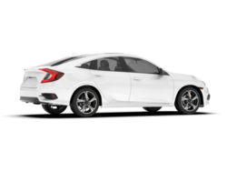 White modern car isolated on transparent background. 3d rendering - illustration png