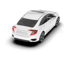 White modern car isolated on transparent background. 3d rendering - illustration png