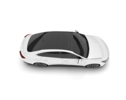 White modern car isolated on transparent background. 3d rendering - illustration png