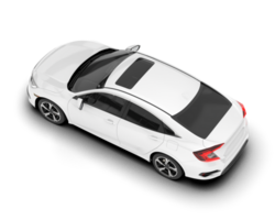 White modern car isolated on transparent background. 3d rendering - illustration png