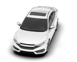 White modern car isolated on transparent background. 3d rendering - illustration png