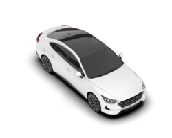 White modern car isolated on transparent background. 3d rendering - illustration png