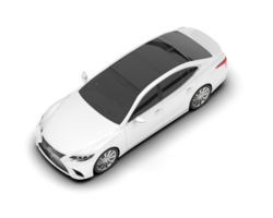 White modern car isolated on transparent background. 3d rendering - illustration png