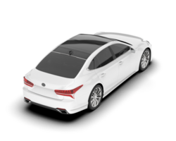 White modern car isolated on transparent background. 3d rendering - illustration png