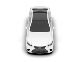 White modern car isolated on transparent background. 3d rendering - illustration png