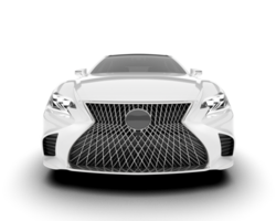 White modern car isolated on transparent background. 3d rendering - illustration png