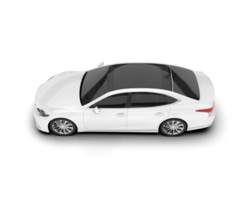 White modern car isolated on transparent background. 3d rendering - illustration png