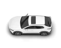 White modern car isolated on transparent background. 3d rendering - illustration png