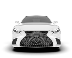 White modern car isolated on transparent background. 3d rendering - illustration png