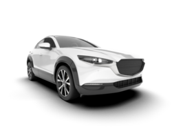 White modern car isolated on transparent background. 3d rendering - illustration png