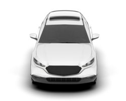 White modern car isolated on transparent background. 3d rendering - illustration png