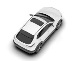 White modern car isolated on transparent background. 3d rendering - illustration png