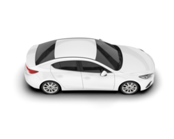 White modern car isolated on transparent background. 3d rendering - illustration png