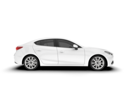 White modern car isolated on transparent background. 3d rendering - illustration png