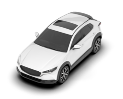 White modern car isolated on transparent background. 3d rendering - illustration png