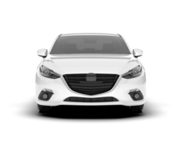 White modern car isolated on transparent background. 3d rendering - illustration png