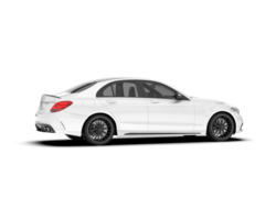 White modern car isolated on transparent background. 3d rendering - illustration png