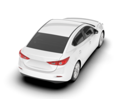 White modern car isolated on transparent background. 3d rendering - illustration png