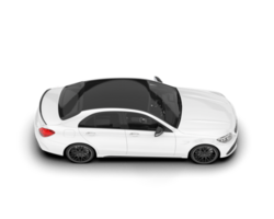 White modern car isolated on transparent background. 3d rendering - illustration png