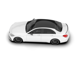 White modern car isolated on transparent background. 3d rendering - illustration png