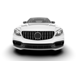 White modern car isolated on transparent background. 3d rendering - illustration png