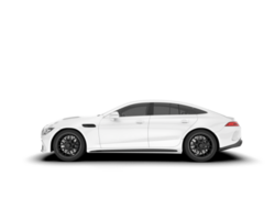 White modern car isolated on transparent background. 3d rendering - illustration png