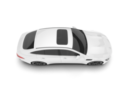 White modern car isolated on transparent background. 3d rendering - illustration png