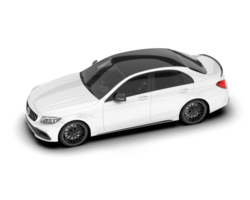 White modern car isolated on transparent background. 3d rendering - illustration png