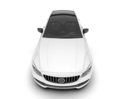 White modern car isolated on transparent background. 3d rendering - illustration png